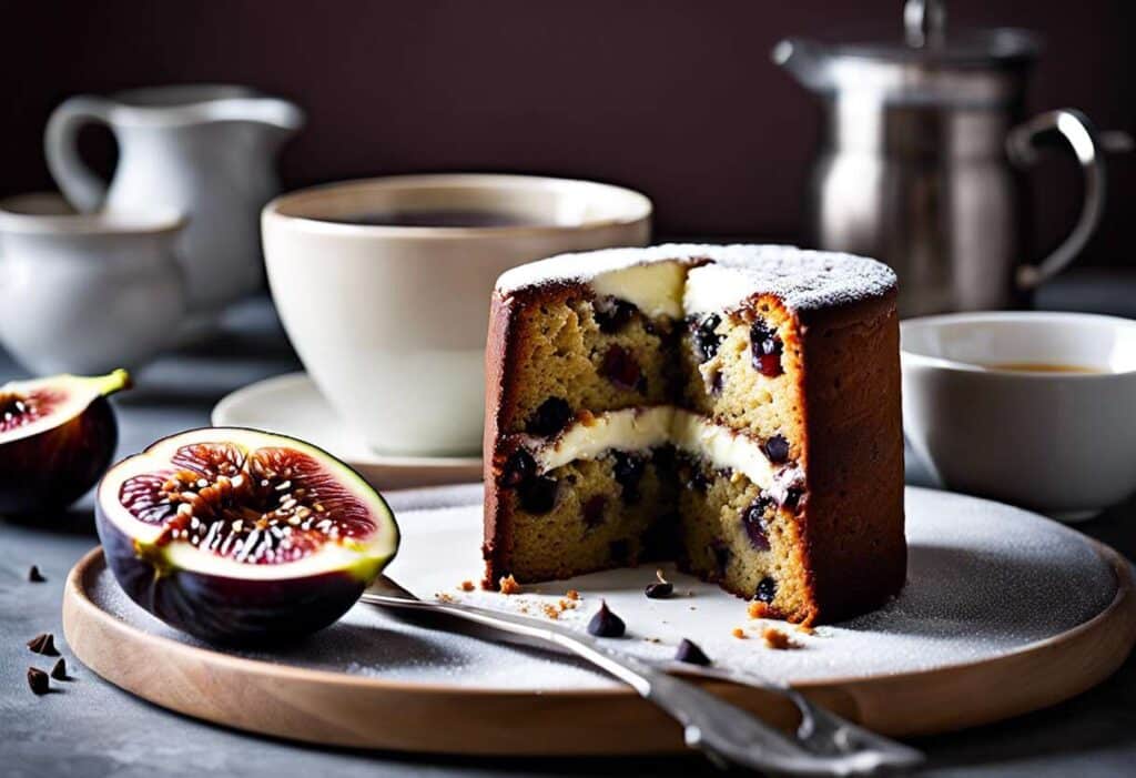 Recette de cake aux pépites de chocolat, earl Grey et figues fraîches