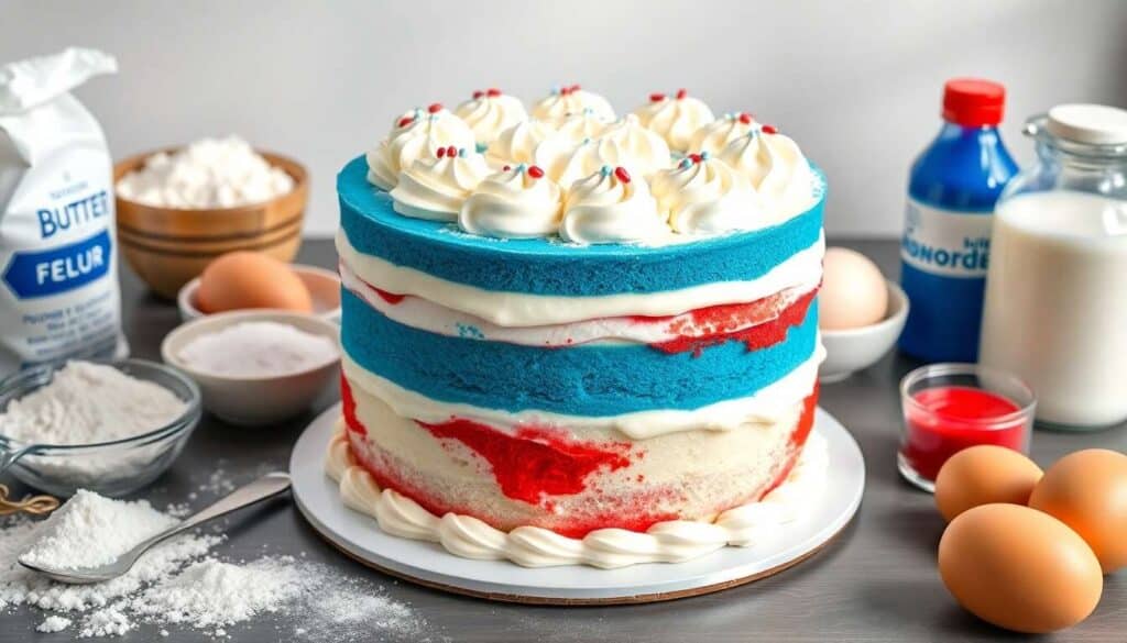 Gâteau tricolore bleu blanc rouge : recette festive pour la France