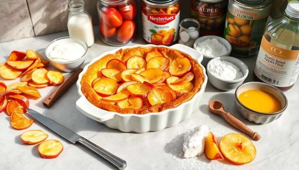 Clafoutis d'été : pommes et nectarines