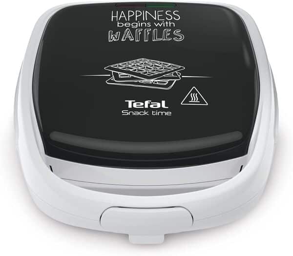 Tefal Appareil à gaufre, Multifonction, 2 jeux de plaques, Poignée sécurisée, Gaufrier Snack Time Happiness SW341112