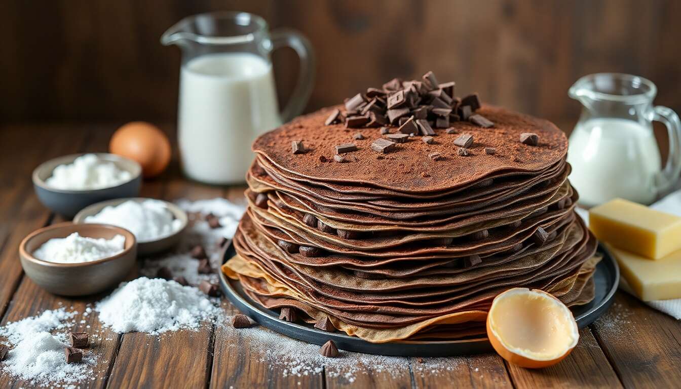 Gâteau de crêpes chocolat praliné : recette gourmande