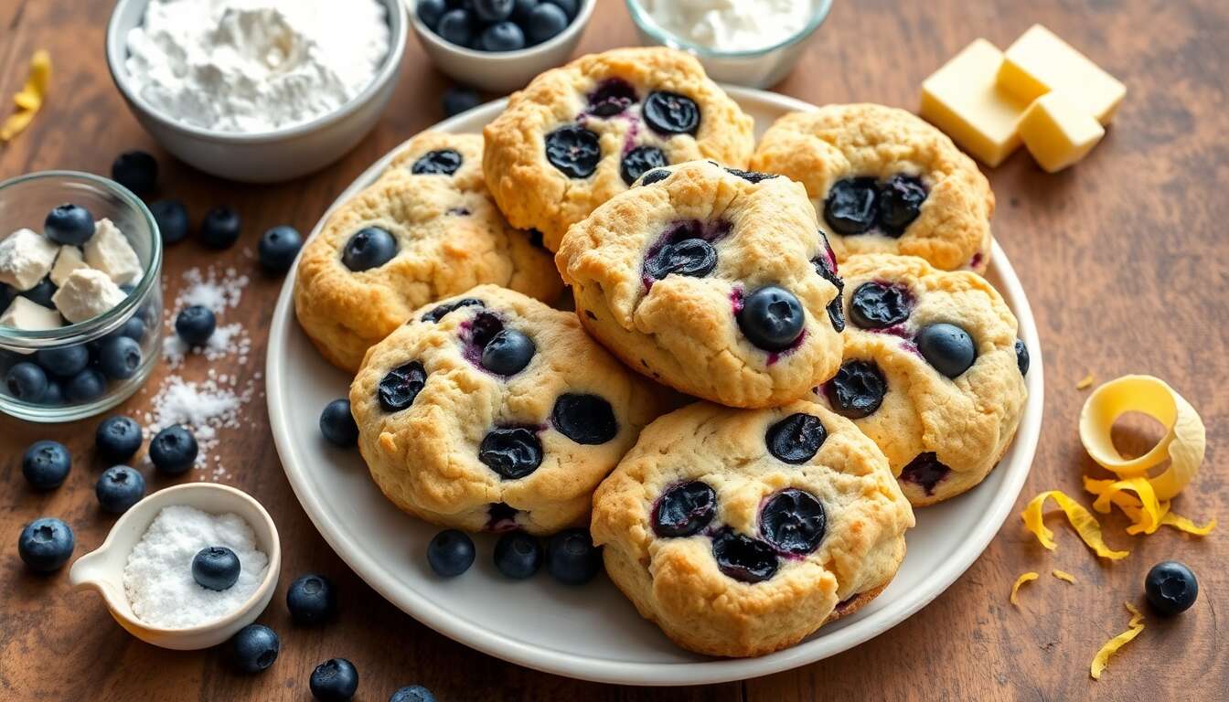 Recette de scones aux myrtilles moelleux