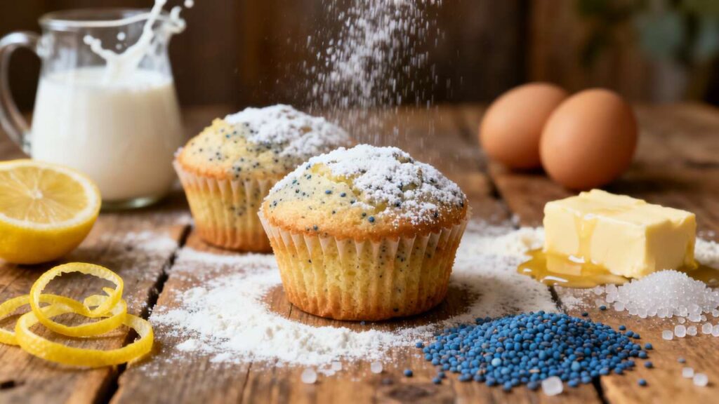 Petits gâteaux moelleux citron et pavot bleu : recette gourmande