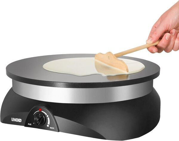 Unold 48155 Crêpière professionnelle avec grande plaque en fonte d'aluminium [Classe énergétique A+]
