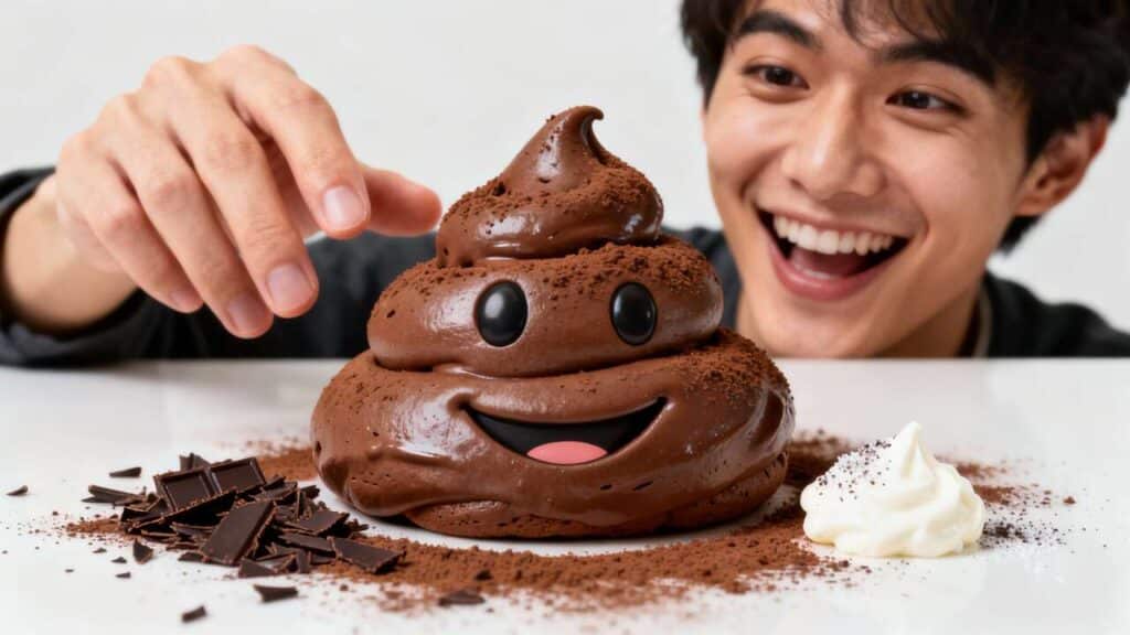 Recette de meringues au chocolat en forme d'emoji caca