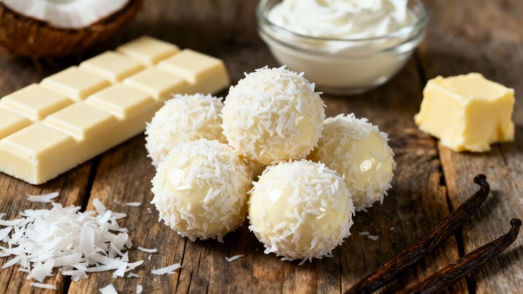Truffes au chocolat blanc et noix de coco : recette facile