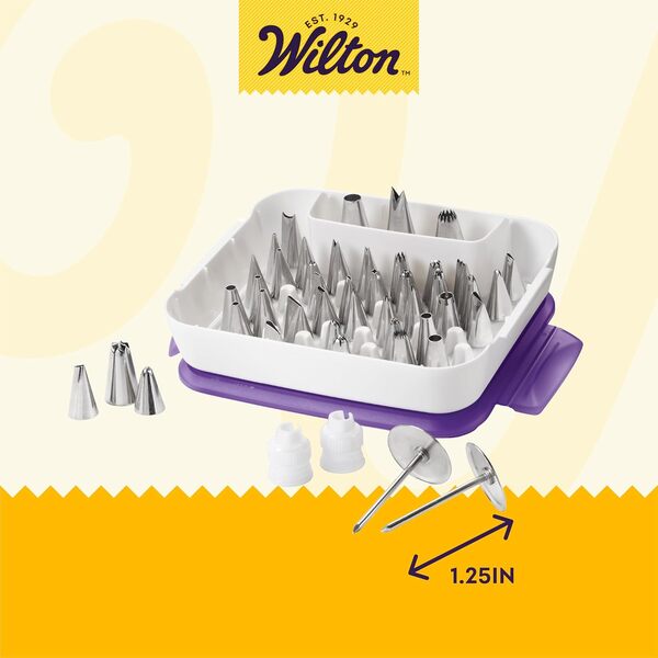 Wilton 2104-0240 Ensemble de Douille pour Maître Inox,55 Pièces, Blanc