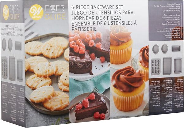 Wilton Ever Glide Lot de 6 ustensiles de cuisson antiadhésifs pour cuisine et pâtisserie, moules à pâtisserie