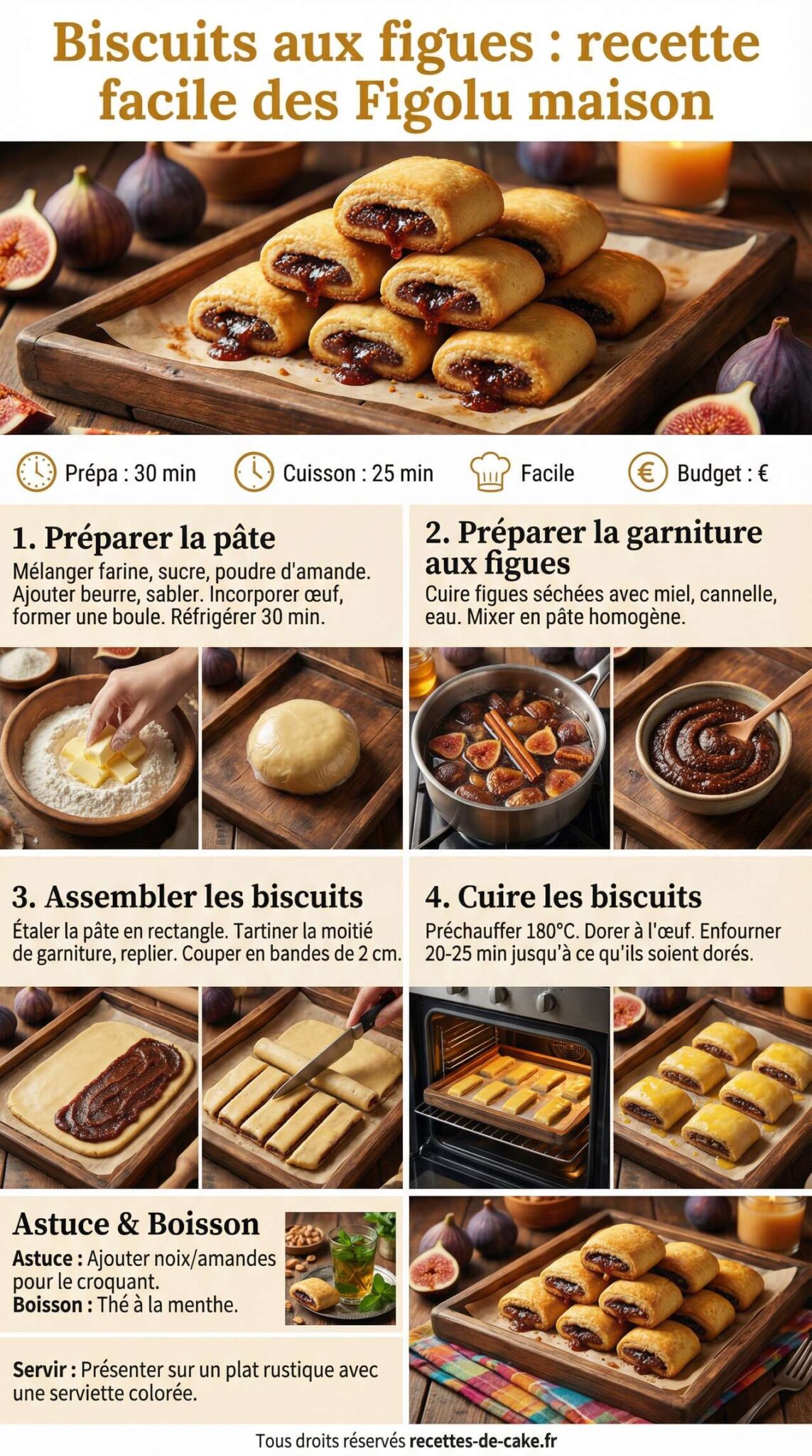 Fiche recette Biscuits aux figues : recette facile des Figolu maison Fiche recette Biscuits aux figues : recette facile des Figolu maison