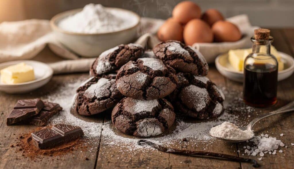 Crinkles au chocolat : recette de petits gâteaux moelleux