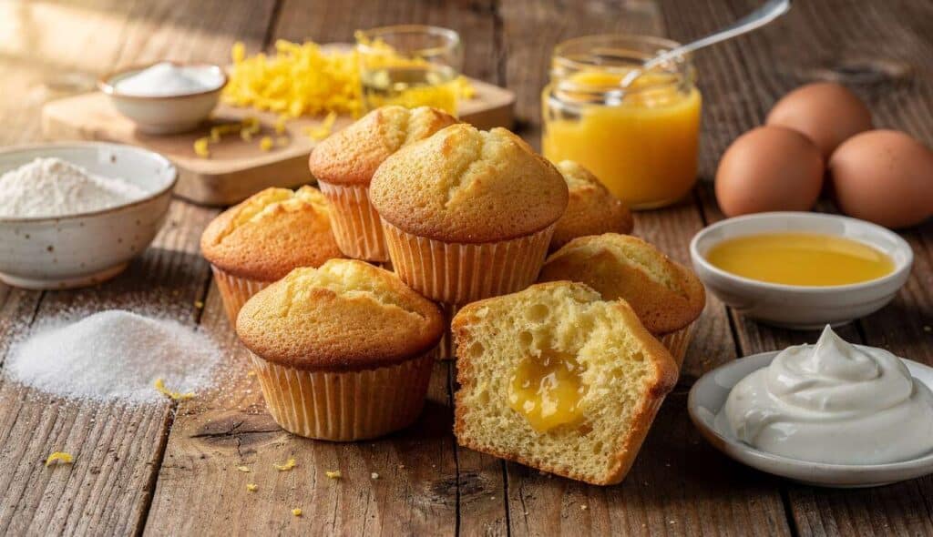 Muffins au citron cœur fondant : recette gourmande