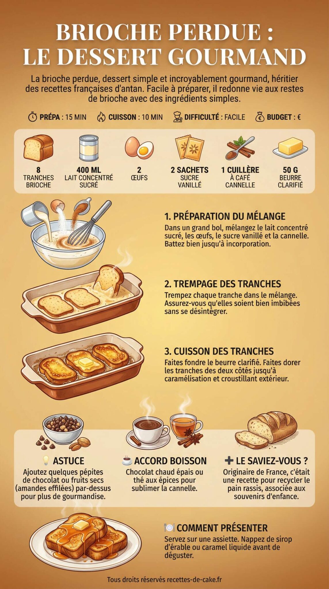 Fiche recette Recette de brioche perdue : le dessert gourmand à essayer ! Fiche recette Recette de brioche perdue : le dessert gourmand à essayer !