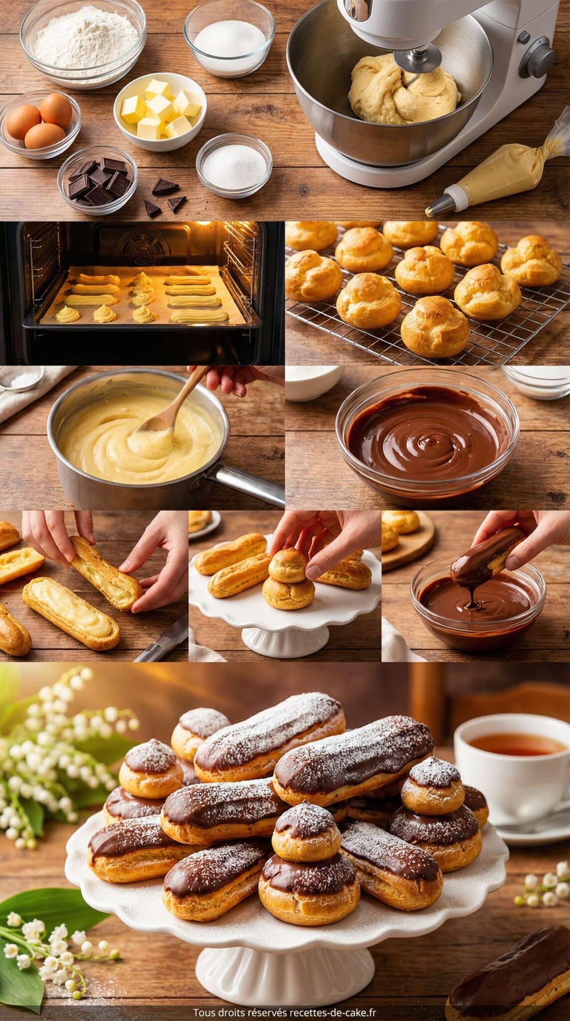 Fiche recette Recette : éclairs et religieuses faciles pour le 1er mai Fiche recette Recette : éclairs et religieuses faciles pour le 1er mai