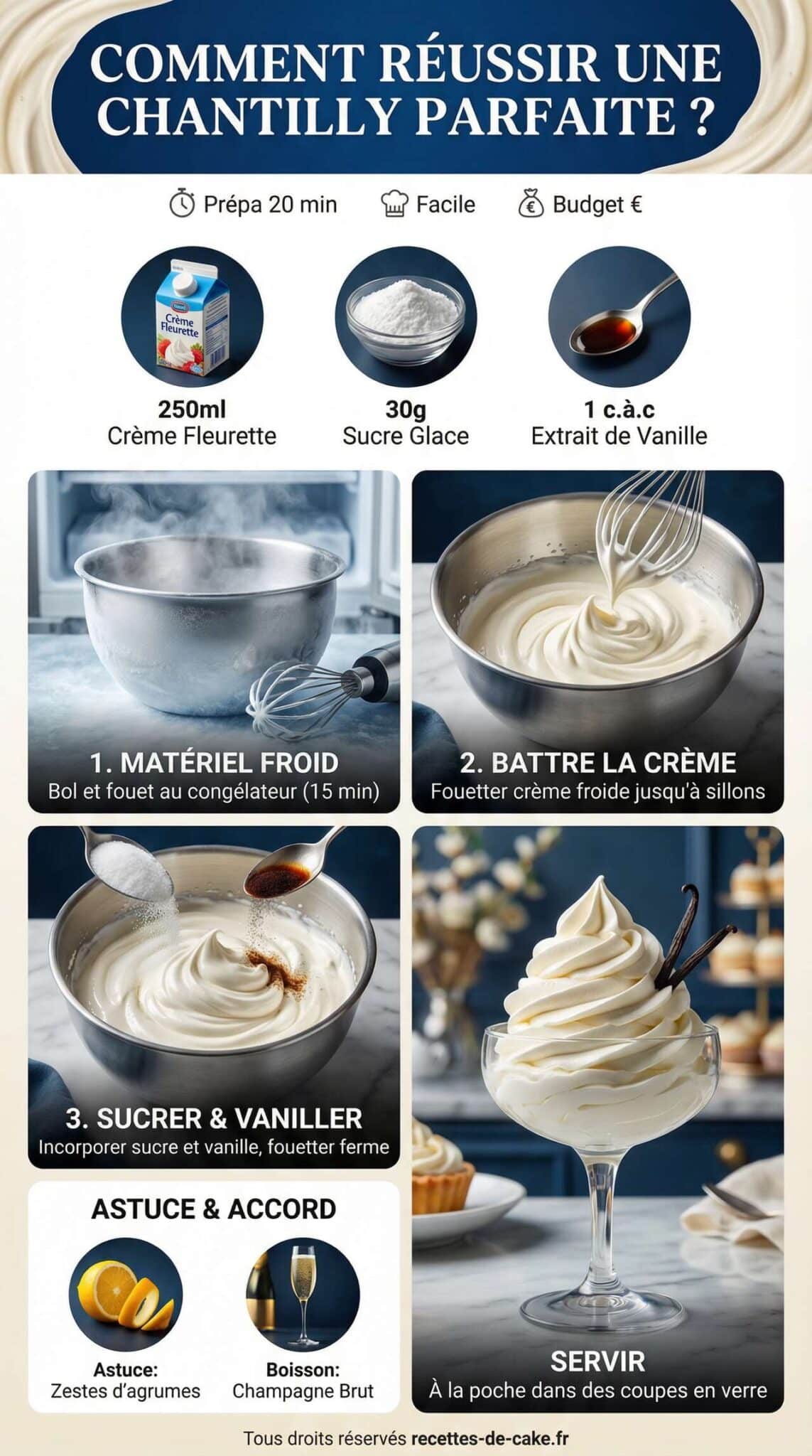 Fiche recette Comment réussir une chantilly parfaite ? Fiche recette Comment réussir une chantilly parfaite ?