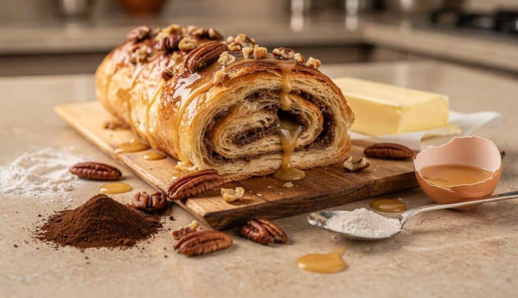 Roulé au café et noix de pécan : recette gourmande