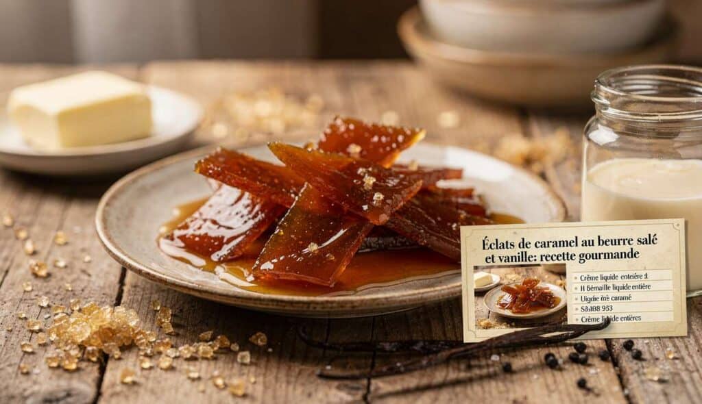 Éclats de caramel au beurre salé et vanille : recette gourmande
