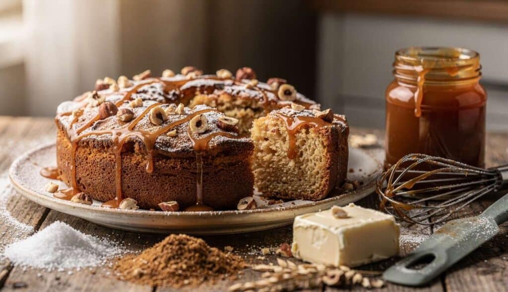Moelleux noisettes et caramel beurre salé : la recette gourmande
