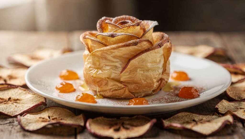 Recette : pomme feuilletée en bouton de rose