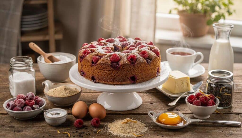 Cake à la framboise et thé Earl Grey : recette gourmande