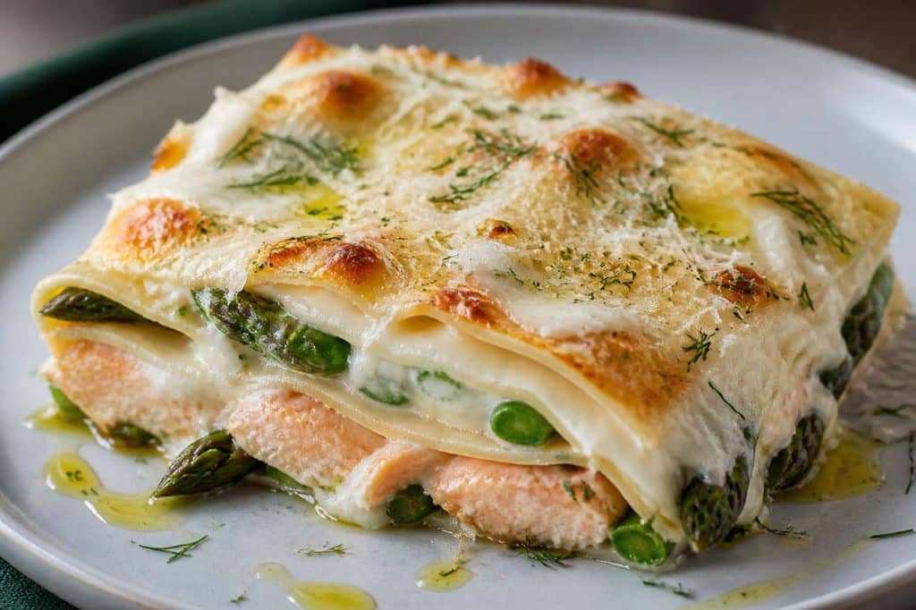 Recette lasagnes au Grana Padano, truite et asperges