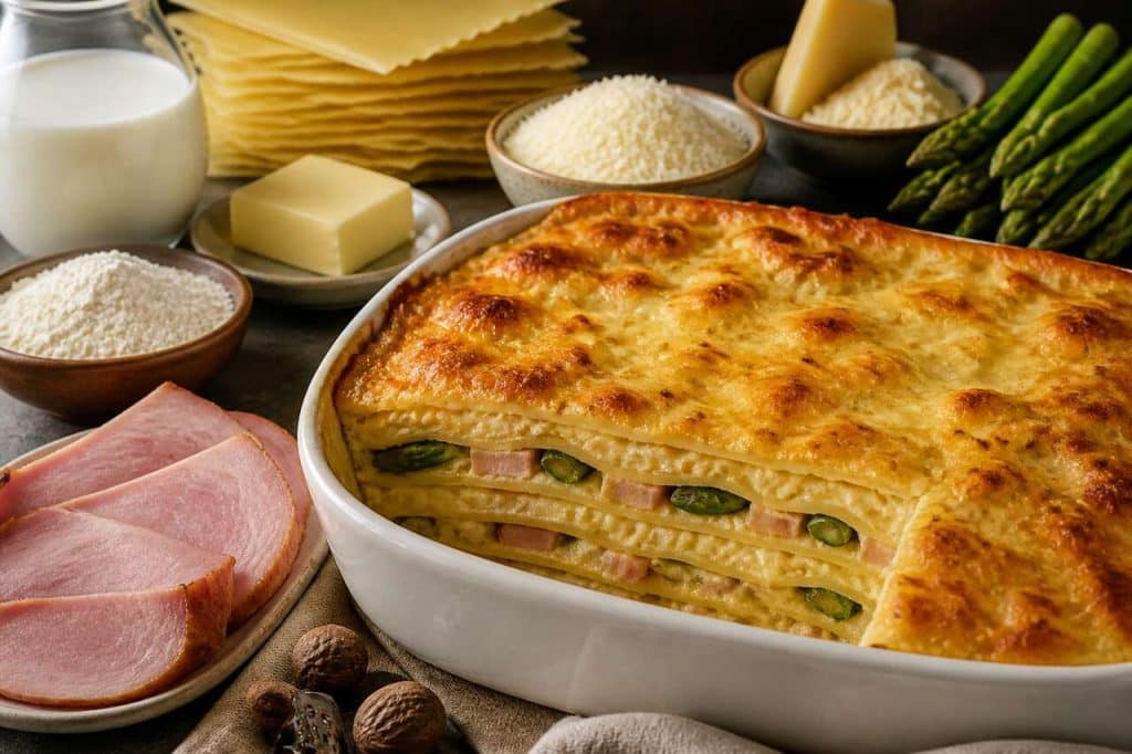 Lasagnes aux asperges et jambon : une recette savoureuse