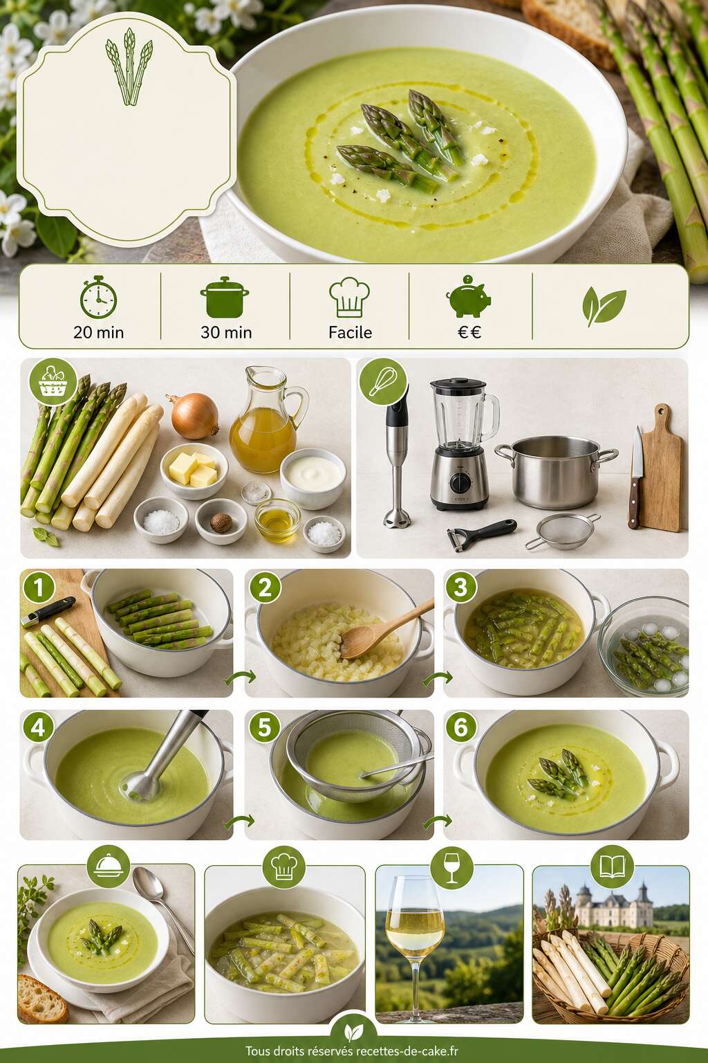 Fiche recette Velouté d'asperges : recette printanière Fiche recette Velouté d'asperges : recette printanière