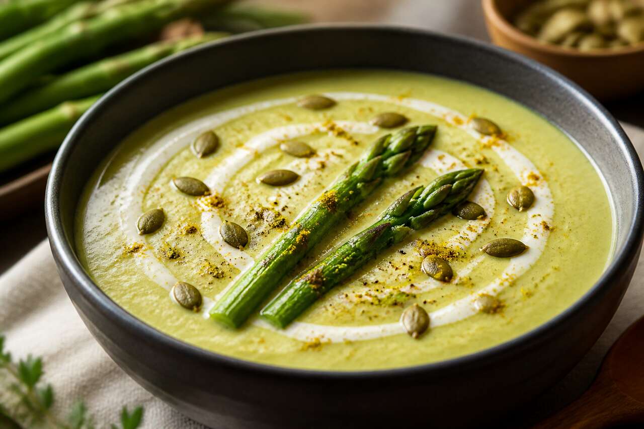 Velouté d'asperges au lait de coco : recette savoureuse