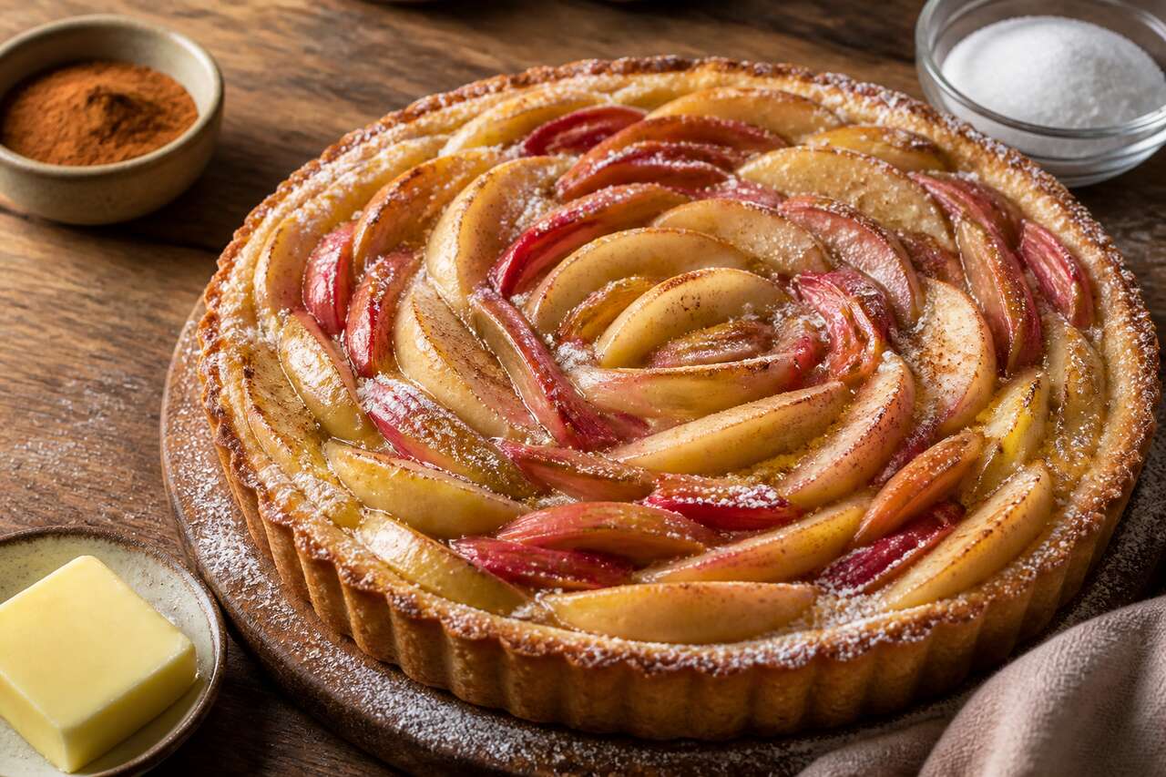 Tarte pommes rhubarbe : recette gourmande et facile