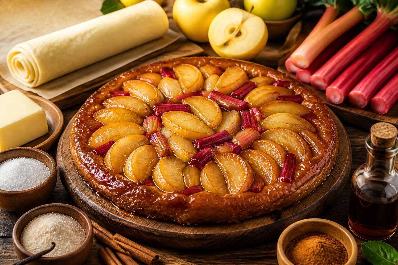 Tarte Tatin pomme et rhubarbe : découvrez la recette gourmande