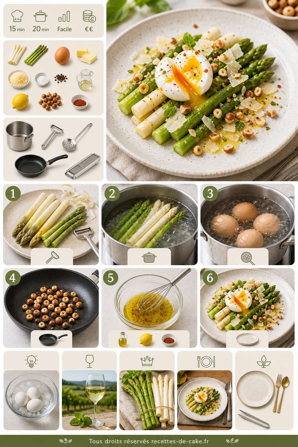 Fiche recette Asperges et œuf mollet : recette gourmande Fiche recette Asperges et œuf mollet : recette gourmande