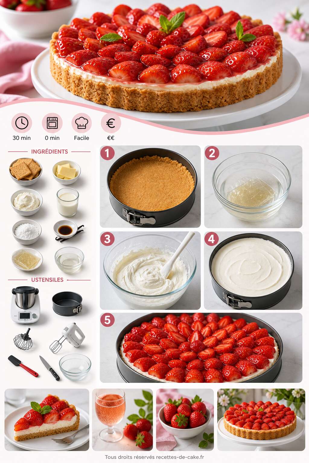 Fiche recette Tarte aux fraises sans cuisson avec Monsieur Cuisine Fiche recette Tarte aux fraises sans cuisson avec Monsieur Cuisine