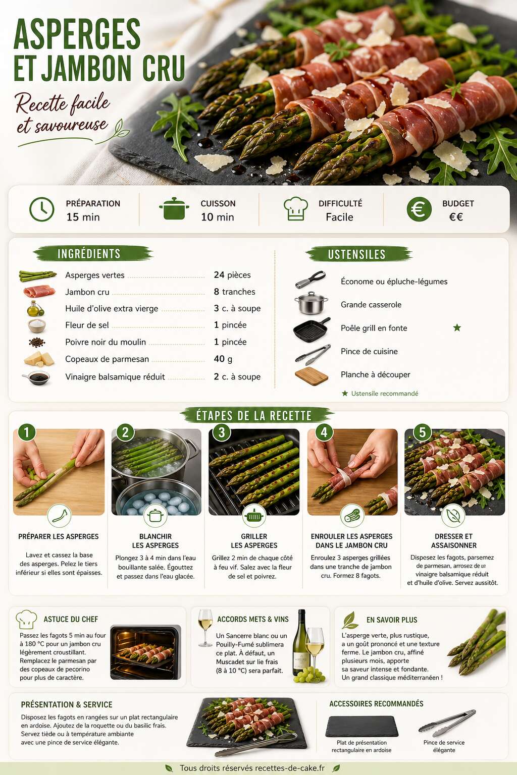 Fiche recette Asperges et jambon cru : recette facile et savoureuse Fiche recette Asperges et jambon cru : recette facile et savoureuse