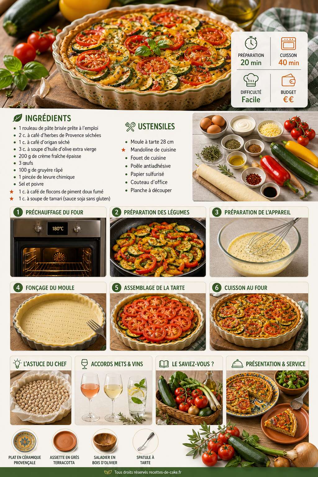 Fiche recette Recette de tarte aux légumes de juin : facile et savoureuse Fiche recette Recette de tarte aux légumes de juin : facile et savoureuse