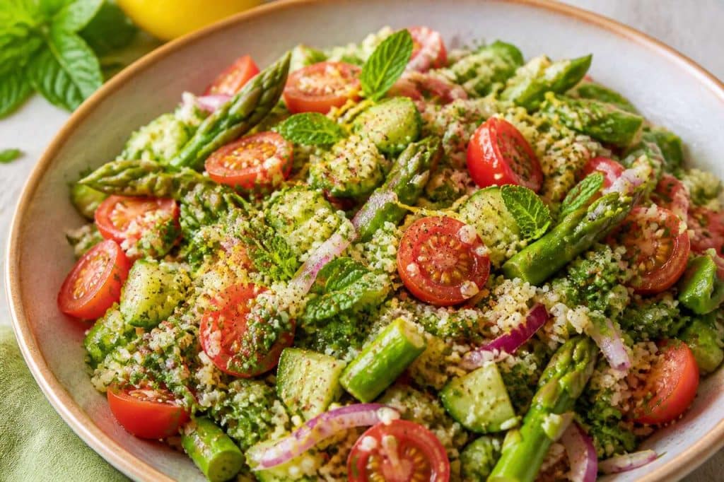 Taboulé aux asperges : recette fraîche et printanière