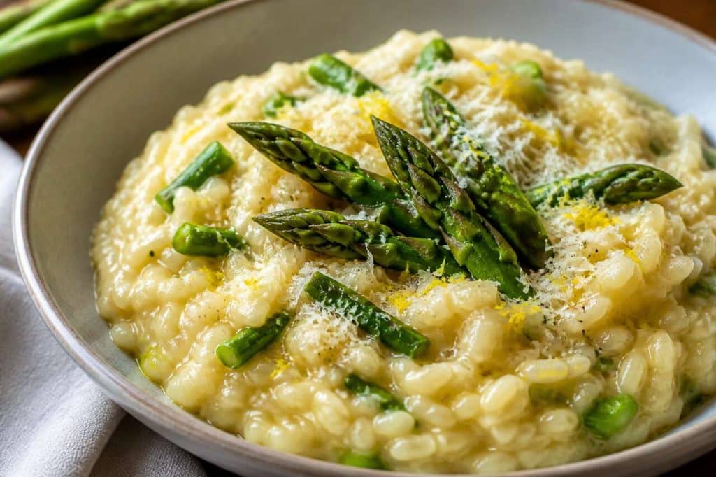 Risotto aux asperges de Justine Piluso : recette gourmande