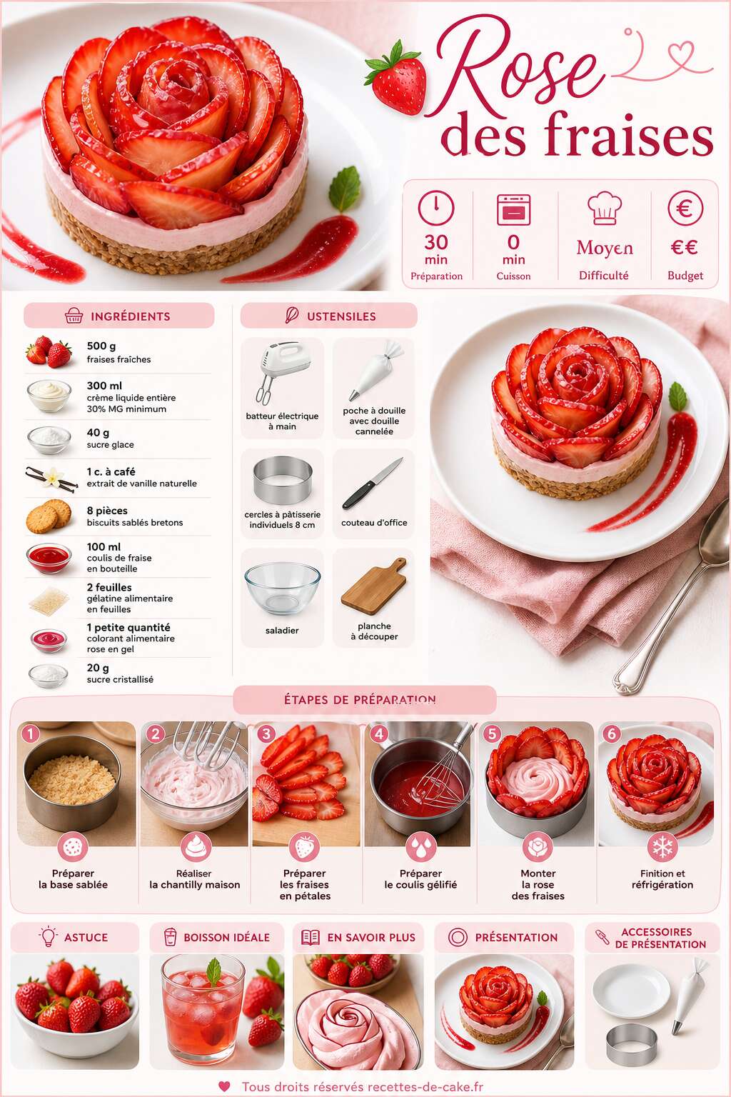 Fiche recette Rose des fraises : recette élégante et gourmande Fiche recette Rose des fraises : recette élégante et gourmande