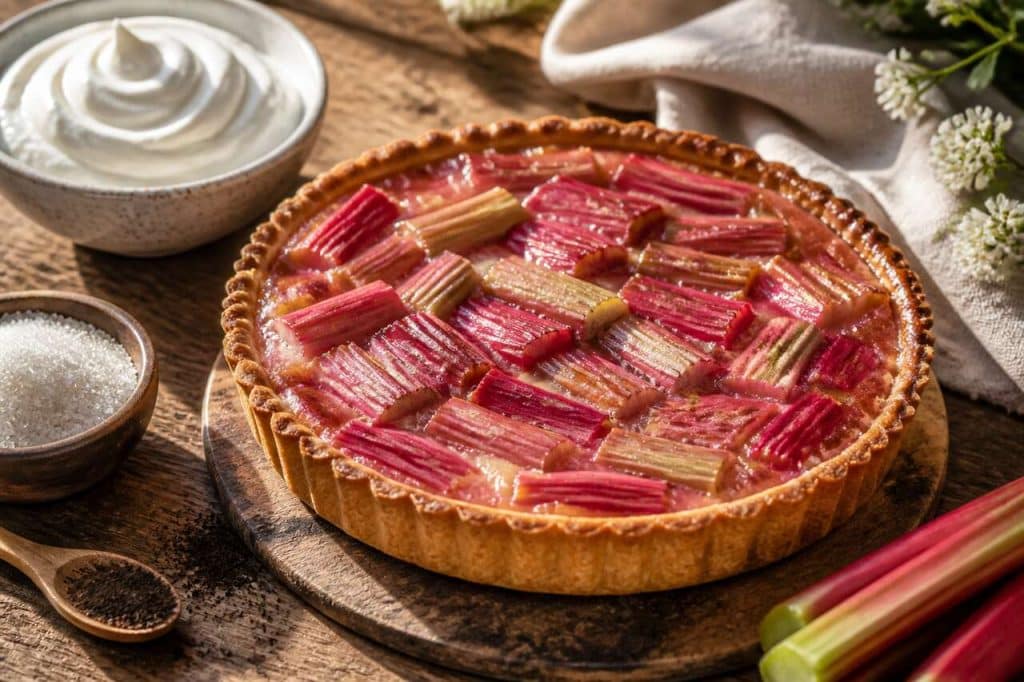 Tarte à la rhubarbe facile : recette gourmande