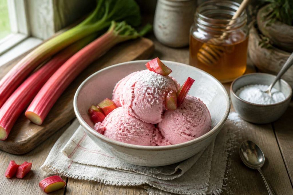 Glace à la rhubarbe : recette facile et savoureuse