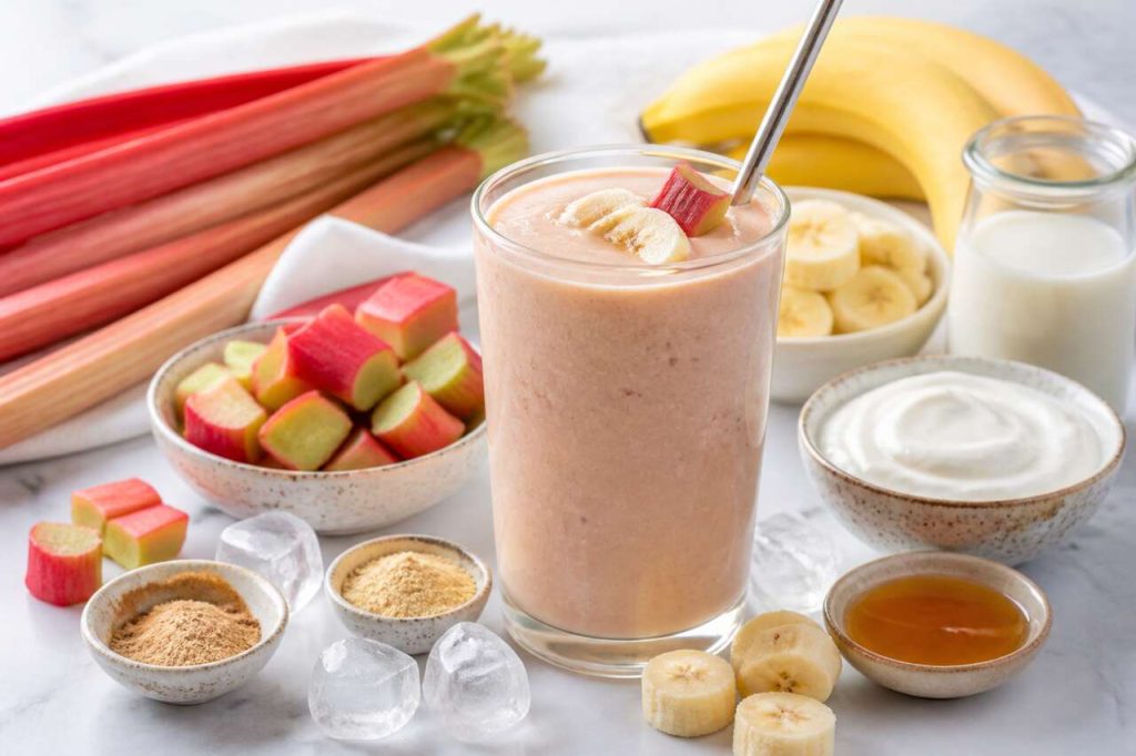 Smoothie rhubarbe-banane : recette facile et savoureuse