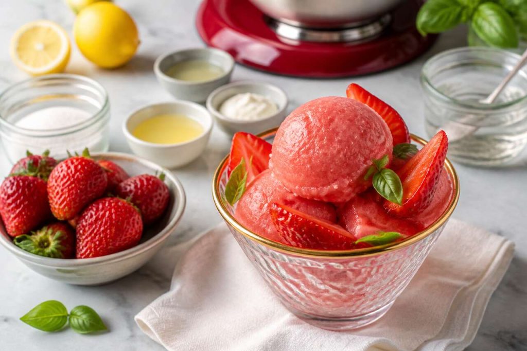 Sorbet à la fraise au KitchenAid : recette facile et rafraîchissante
