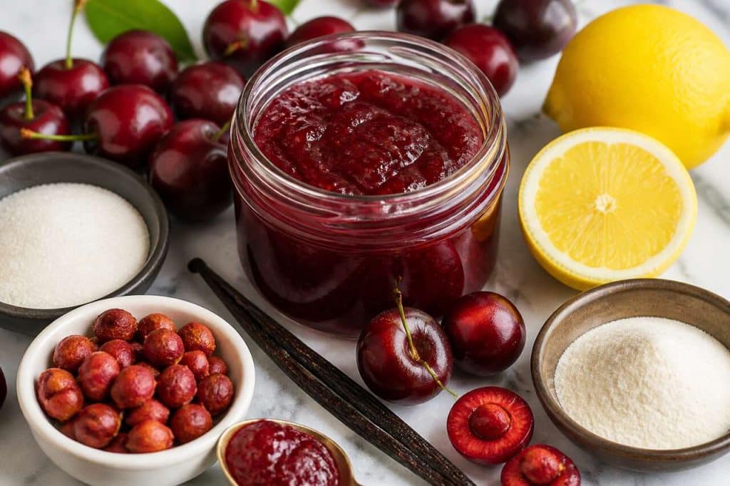 Recette de confiture de cerise avec noyaux