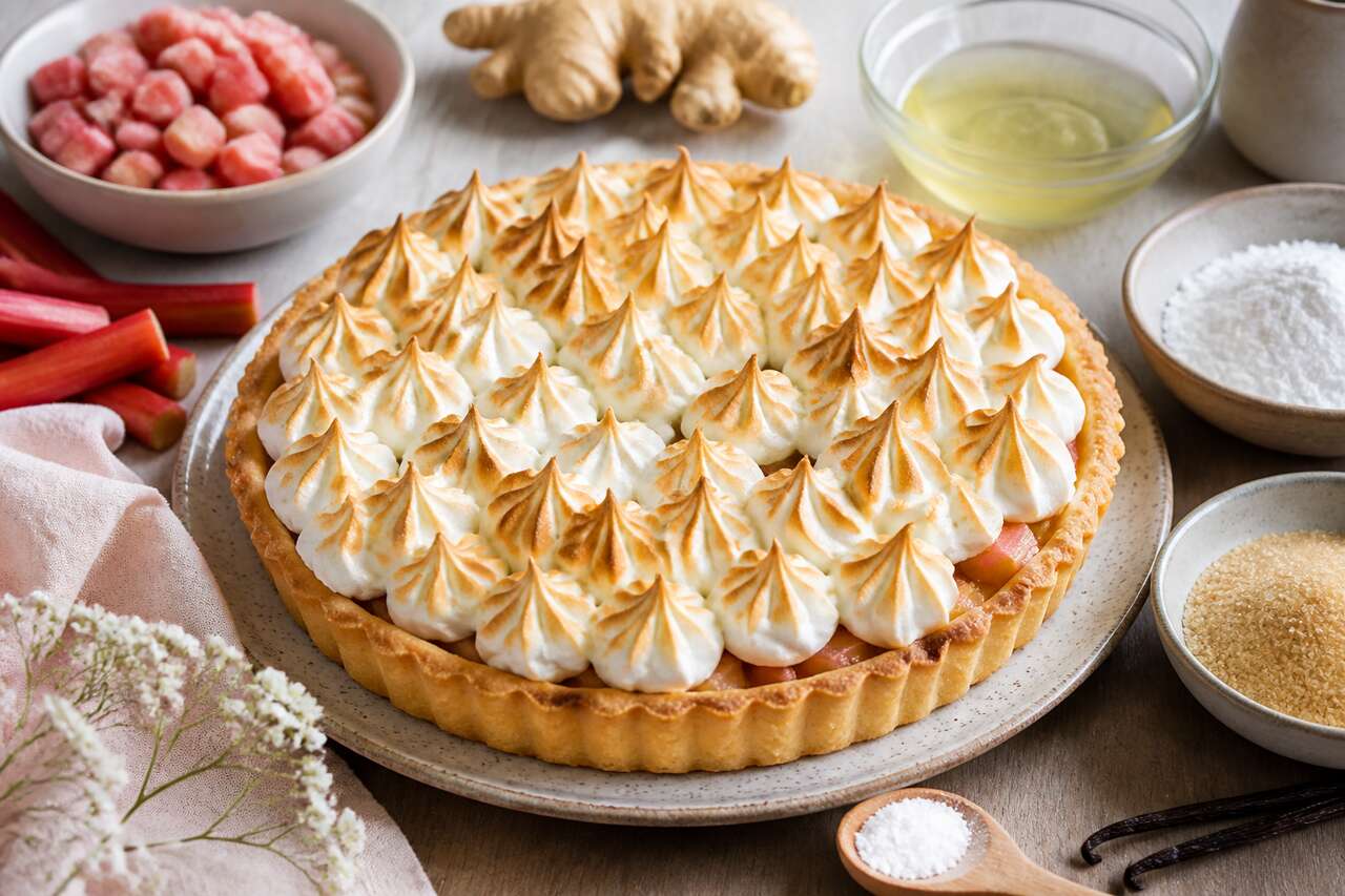 Tarte rhubarbe meringuée au Thermomix : recette savoureuse
