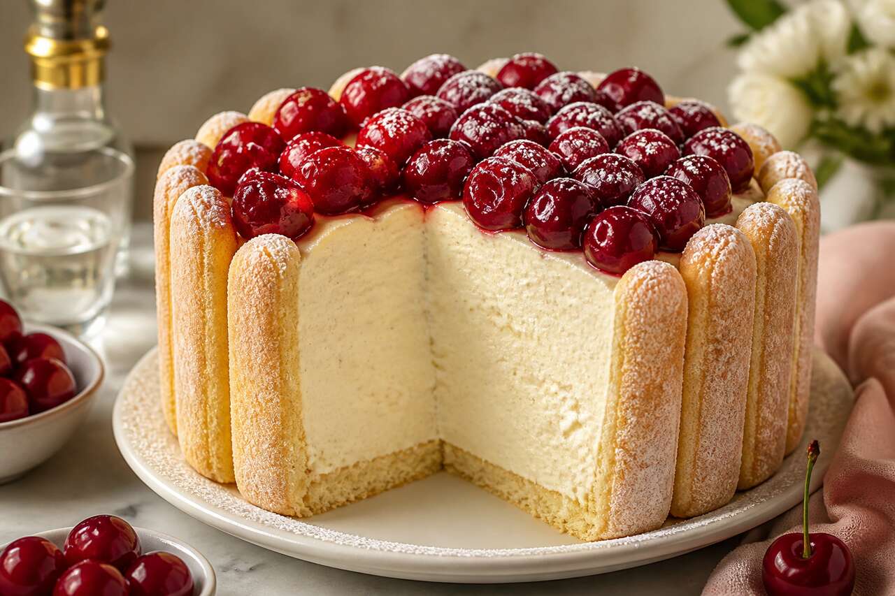 Charlotte à la ricotta et cerises : recette gourmande