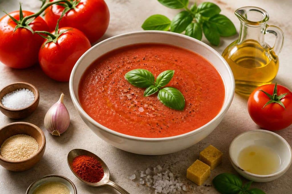 Soupe froide de tomates rôties maison : recette à congeler
