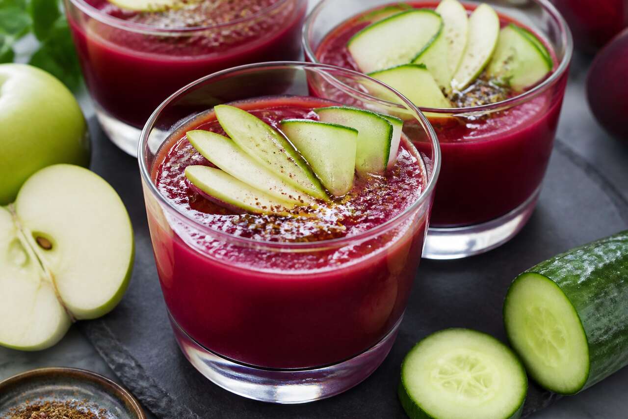 Gaspacho de betteraves et pommes en verrines : recette facile et rafraîchissante