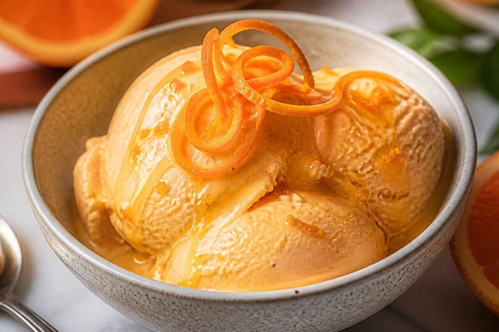 Glace à l'orange maison facile et rapide