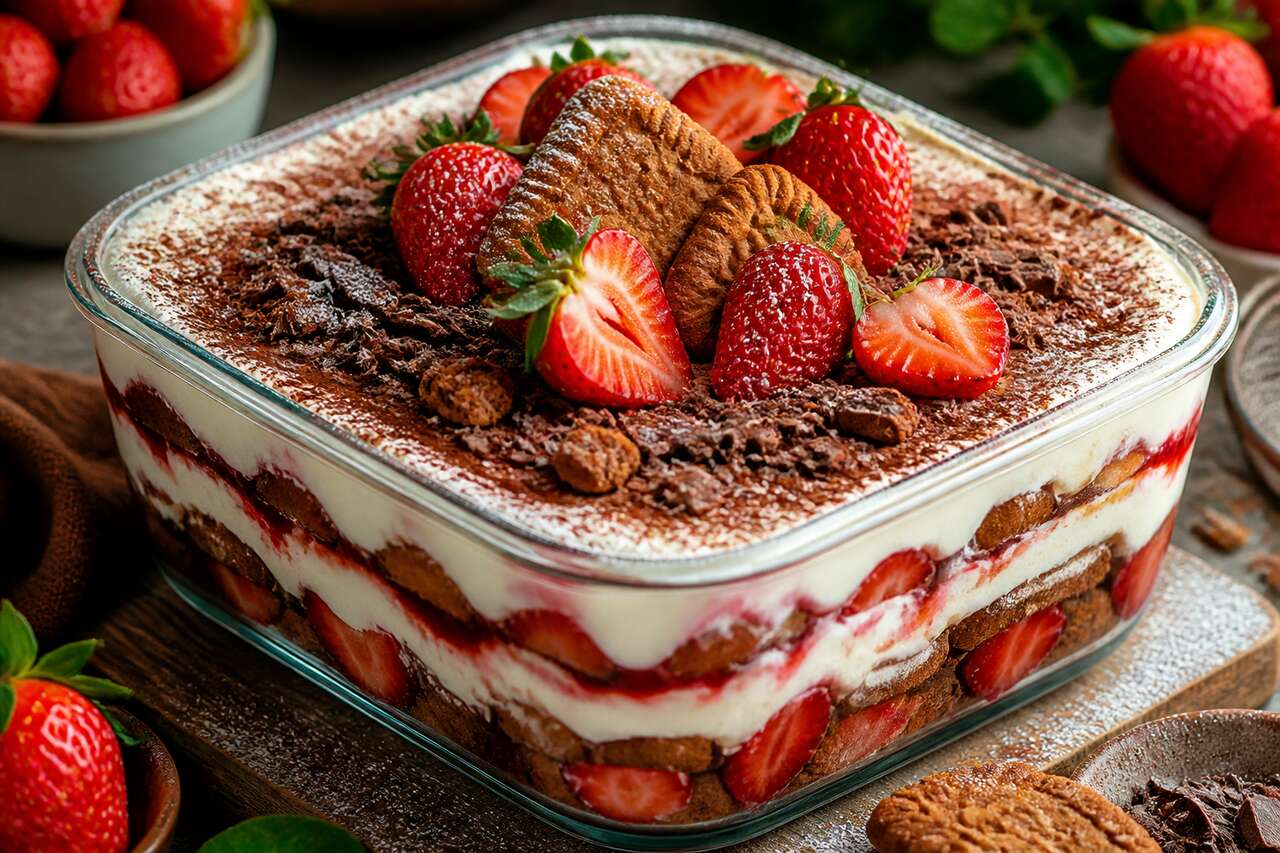 Tiramisu au chocolat, fraises et speculoos : recette gourmande