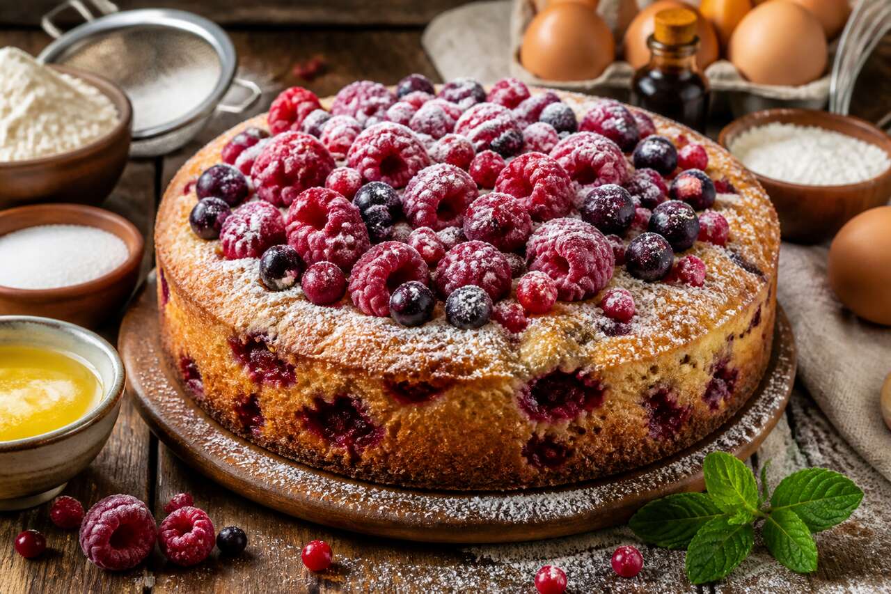 Recette facile de cake aux fruits rouges