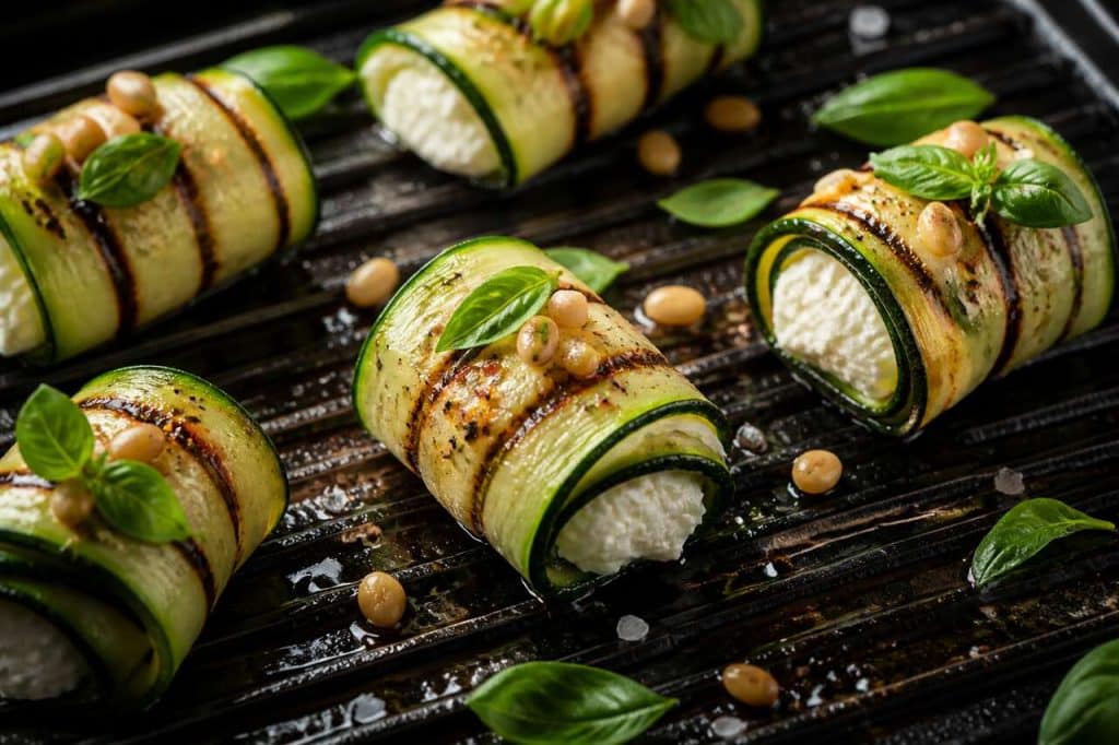 Rouleaux de courgette à la burrata : recette gourmande et facile