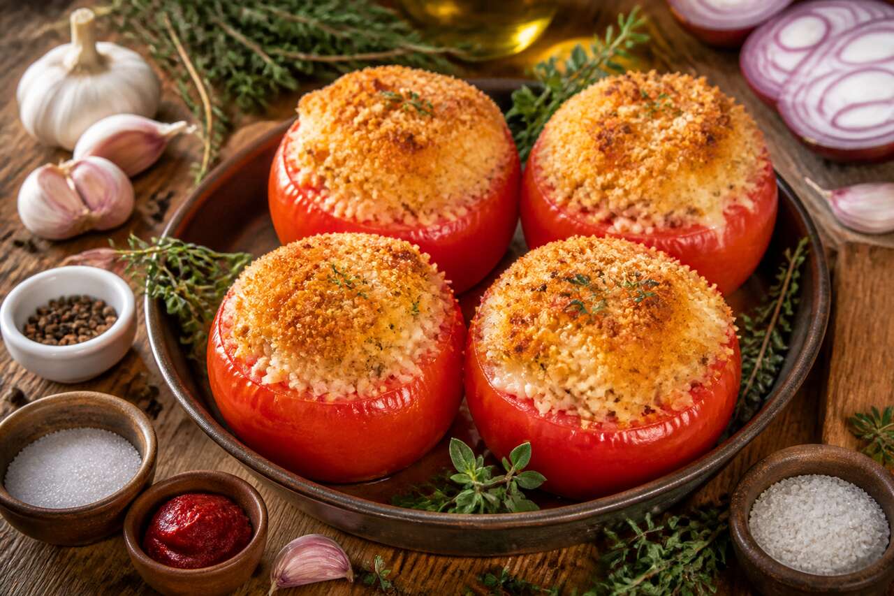 Tomates farcies au riz et fromages : une recette savoureuse